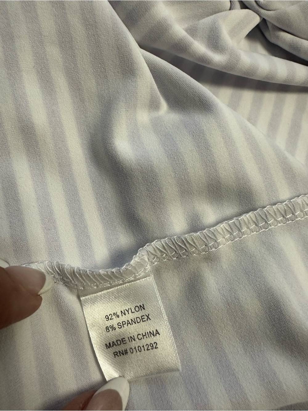 Lulu-B Lavender and White Striped Midi Shift Dress - Picture 8 of 8